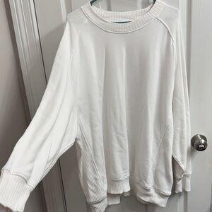 Aerie Classic White Crew Neck Sweater